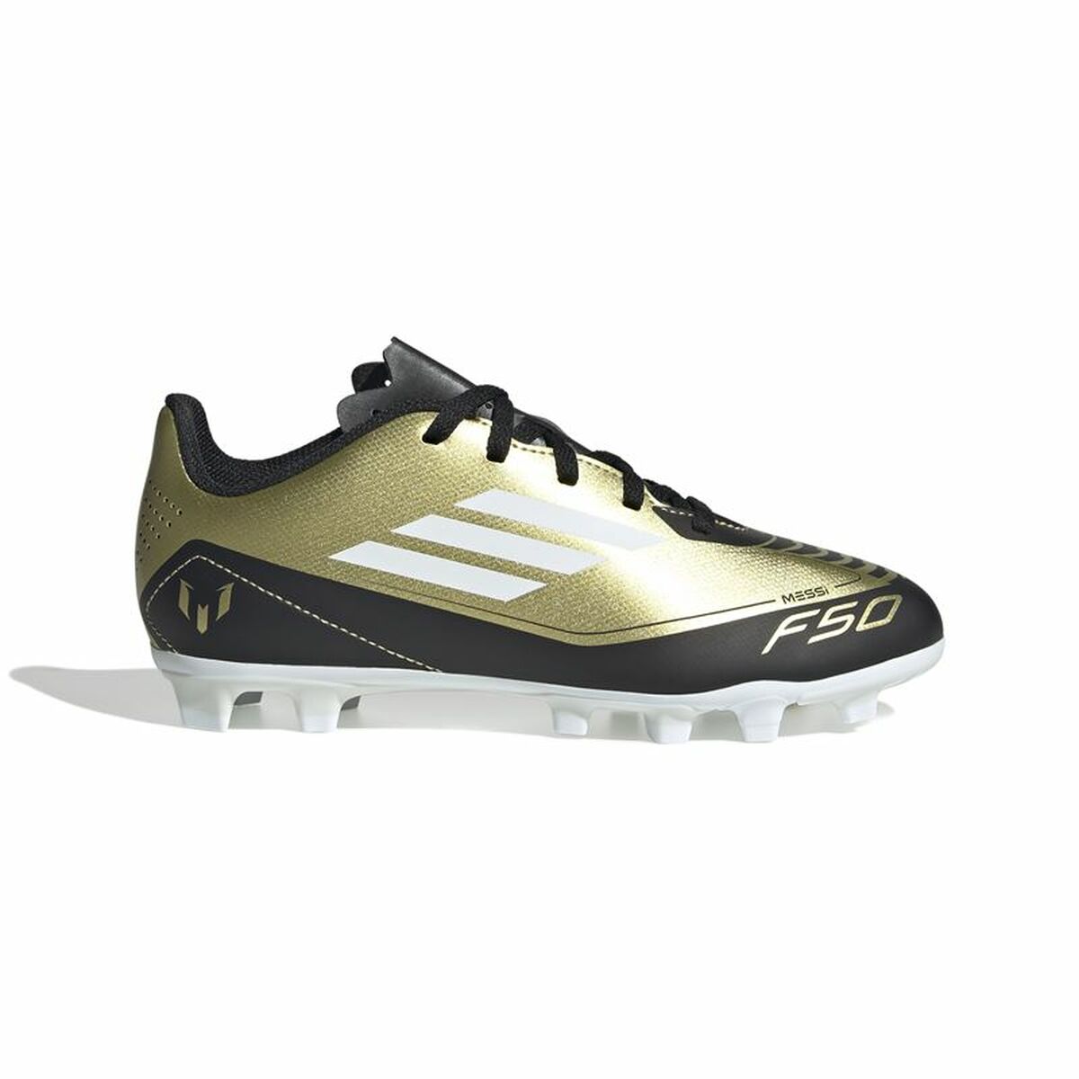 Childrens Football Boots Adidas F50 Club Messi White Golden Childrens Football Boots Adidas F50 Club Messi White Golden