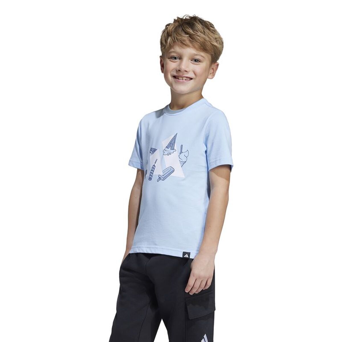 Child’s Short Sleeve T-Shirt Adidas Lk Ice Sky blue