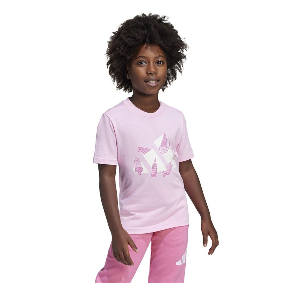 Child’s Short Sleeve T-Shirt Adidas Lk Ice Pink