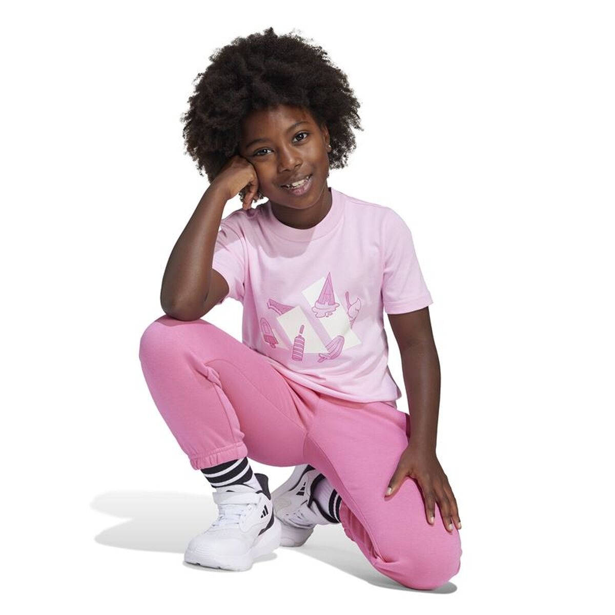 Child’s Short Sleeve T-Shirt Adidas Lk Ice Pink