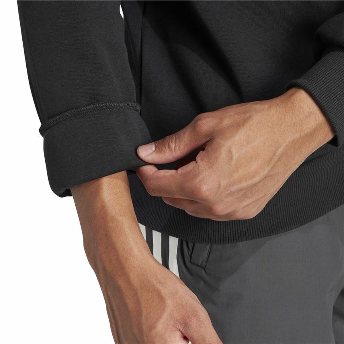 Mens Sweatshirt without Hood Adidas Fi Bos Crw Black XXL