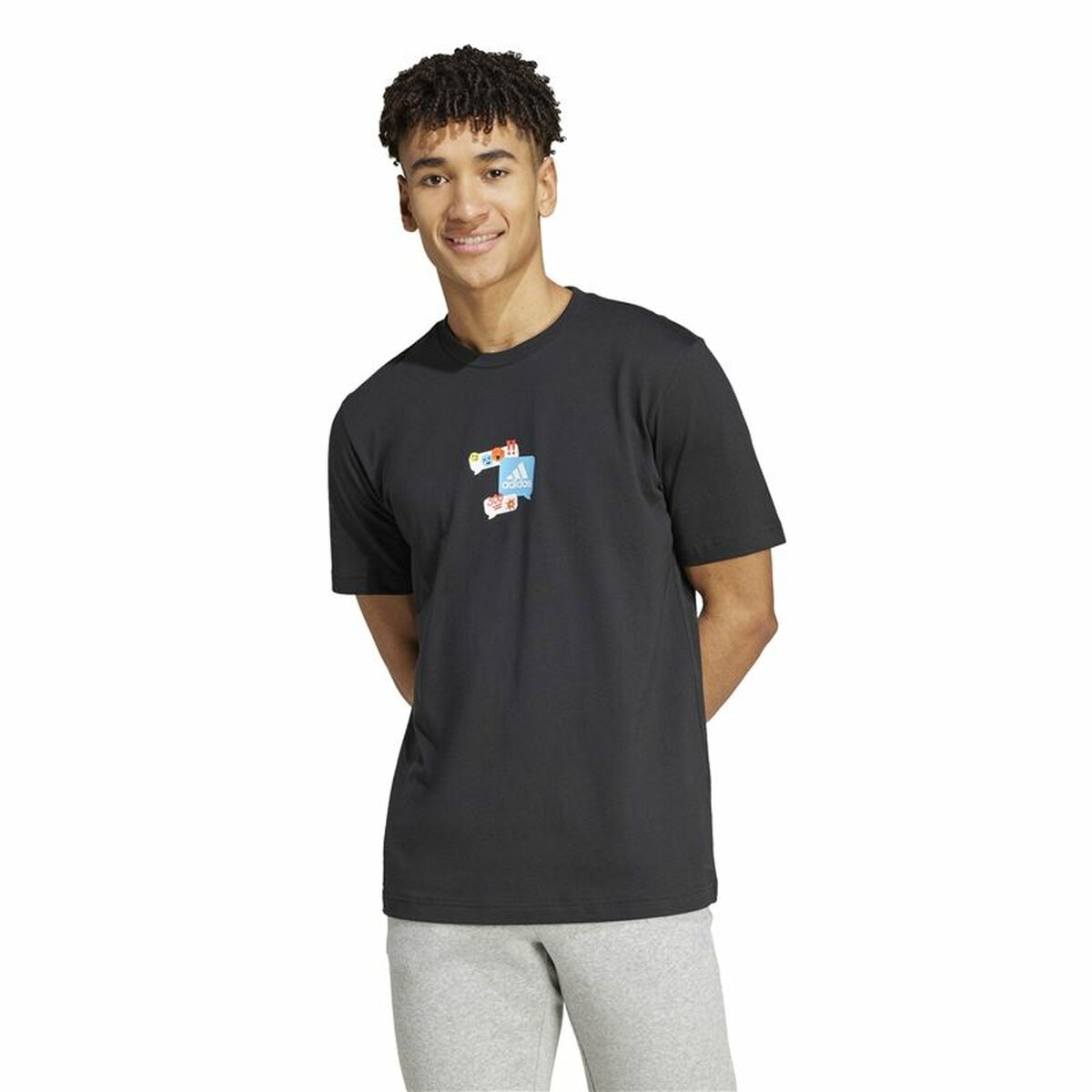 Mens Short Sleeve T-Shirt Adidas Remoji Graphic L
