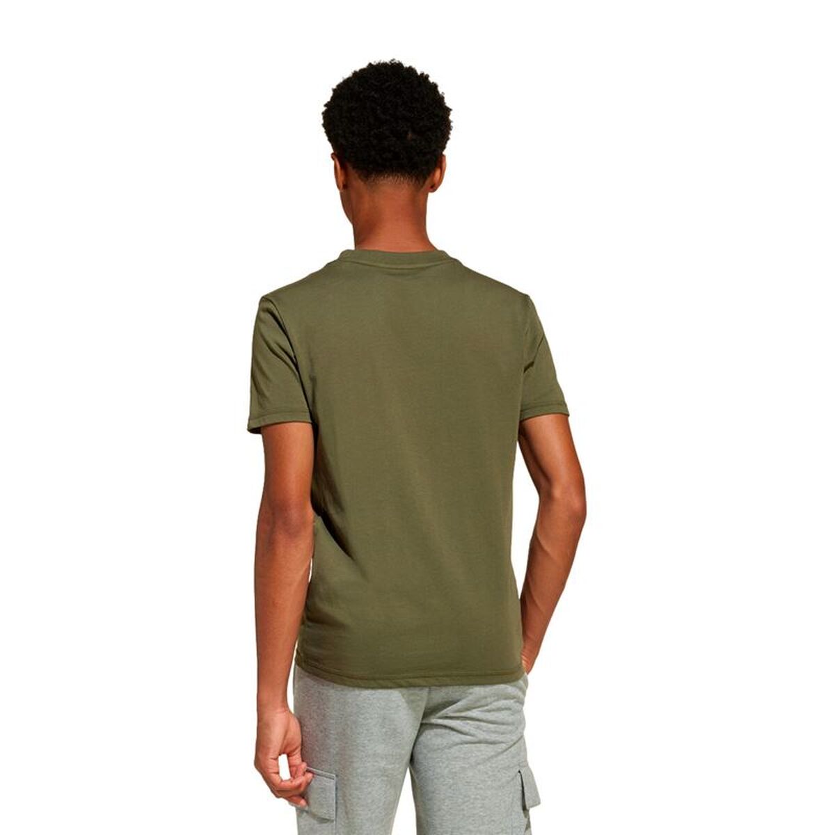 Child’s Short Sleeve T-Shirt Adidas Lin 160 Black Khaki