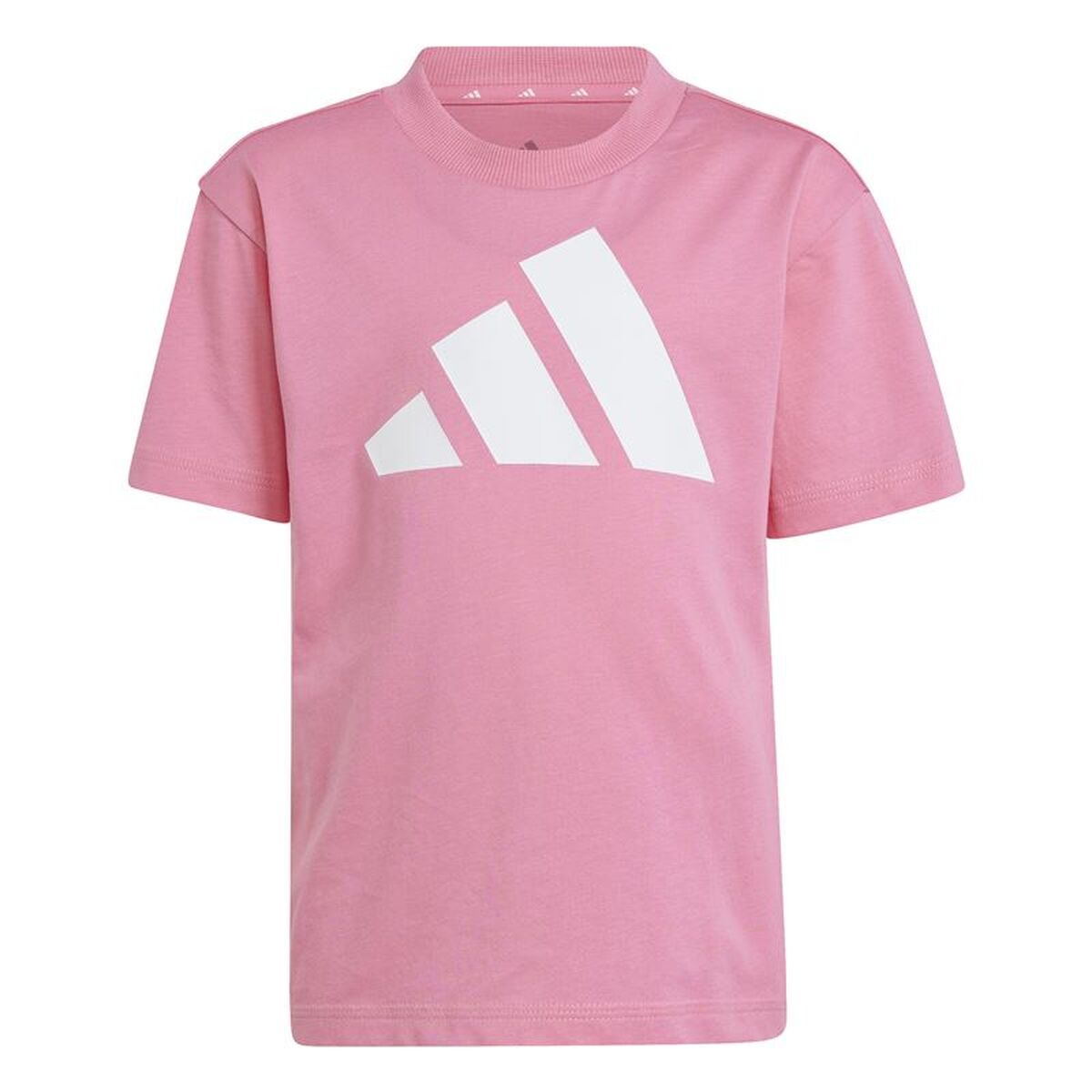 Child’s Short Sleeve T-Shirt Adidas Essentials Big Logo White Pink