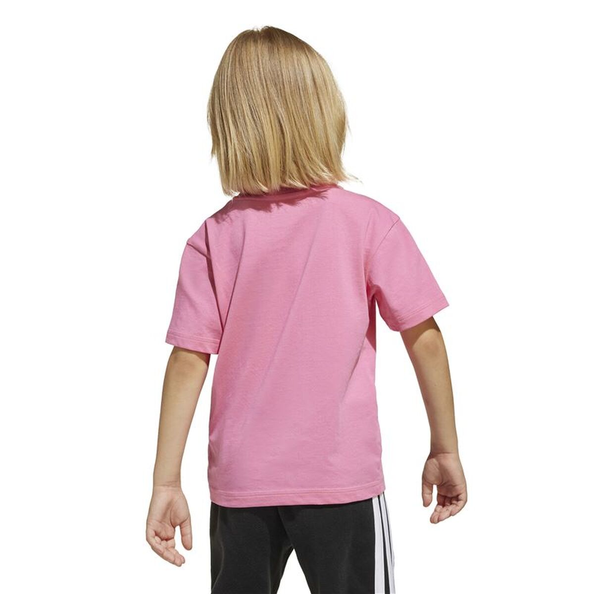 Child’s Short Sleeve T-Shirt Adidas Essentials Big Logo White Pink