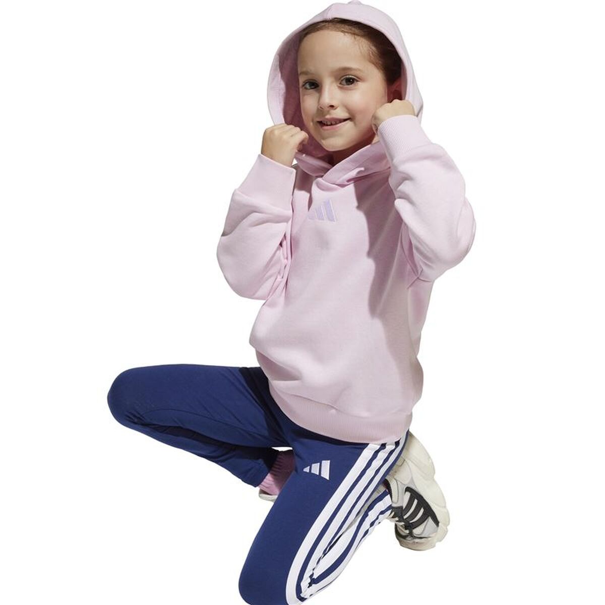 Hooded Sweatshirt for Girls Adidas LK SL FL HD Pink