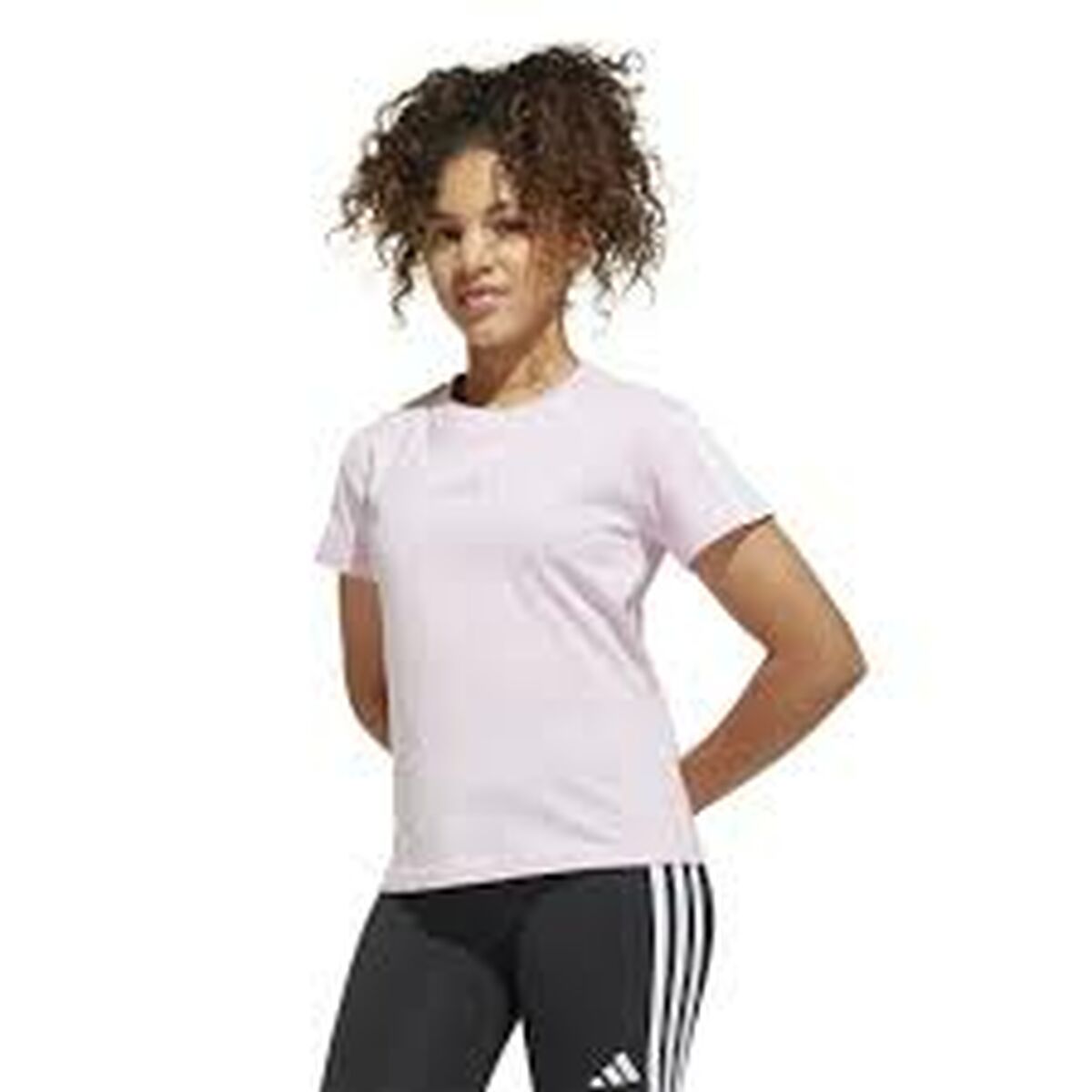 Child’s Short Sleeve T-Shirt Adidas JG 3S TEE 160 JF3678 Pink