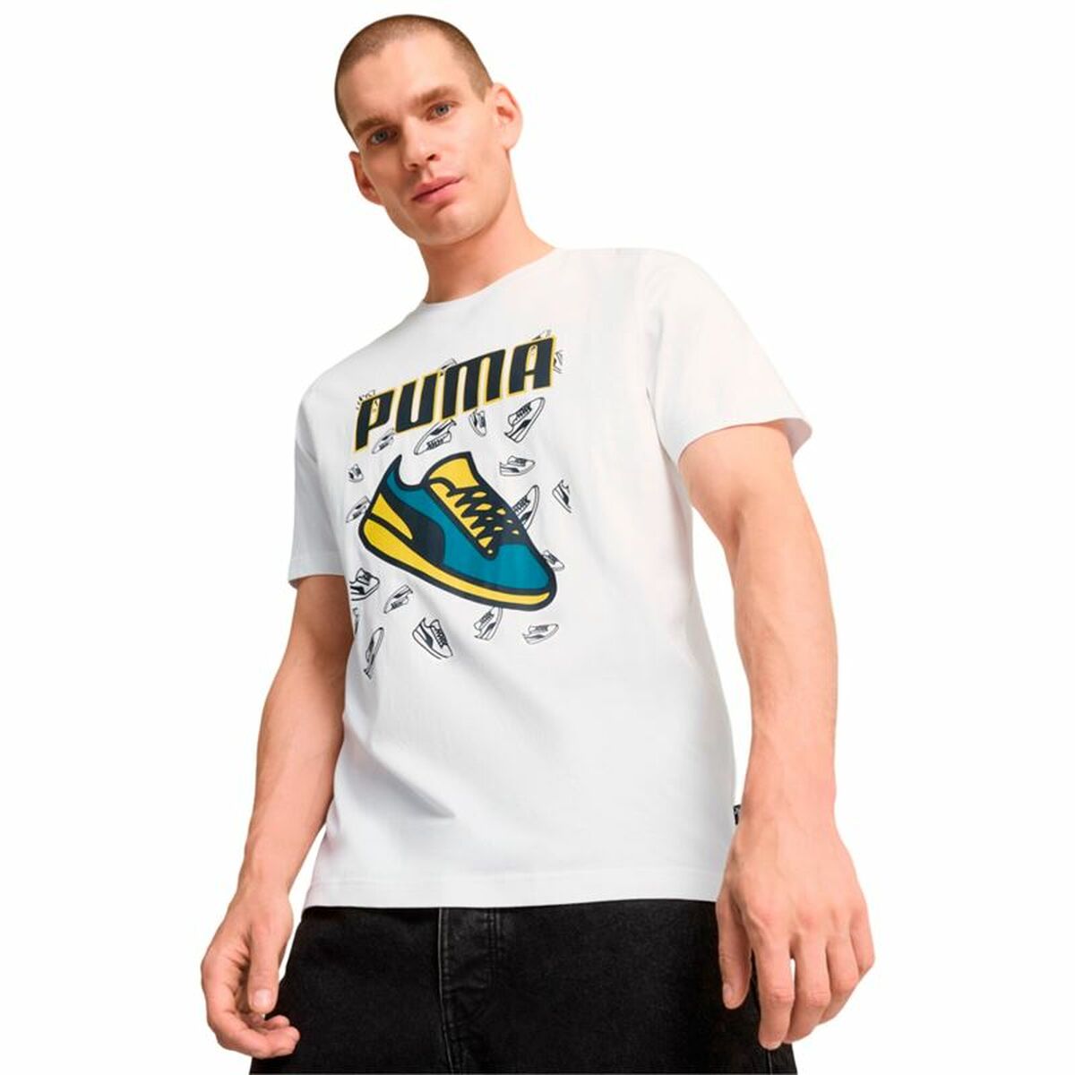 Men’s Short Sleeve T-Shirt Puma Graphics Sneaker Men’s Short Sleeve T-Shirt Puma Graphics Sneaker