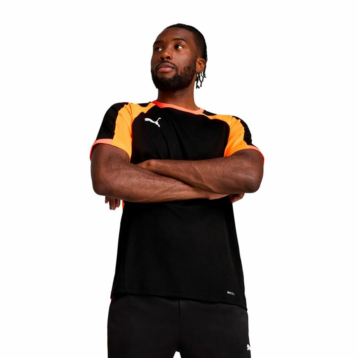 Men’s Short-sleeved Football Shirt Puma Individualliga Black