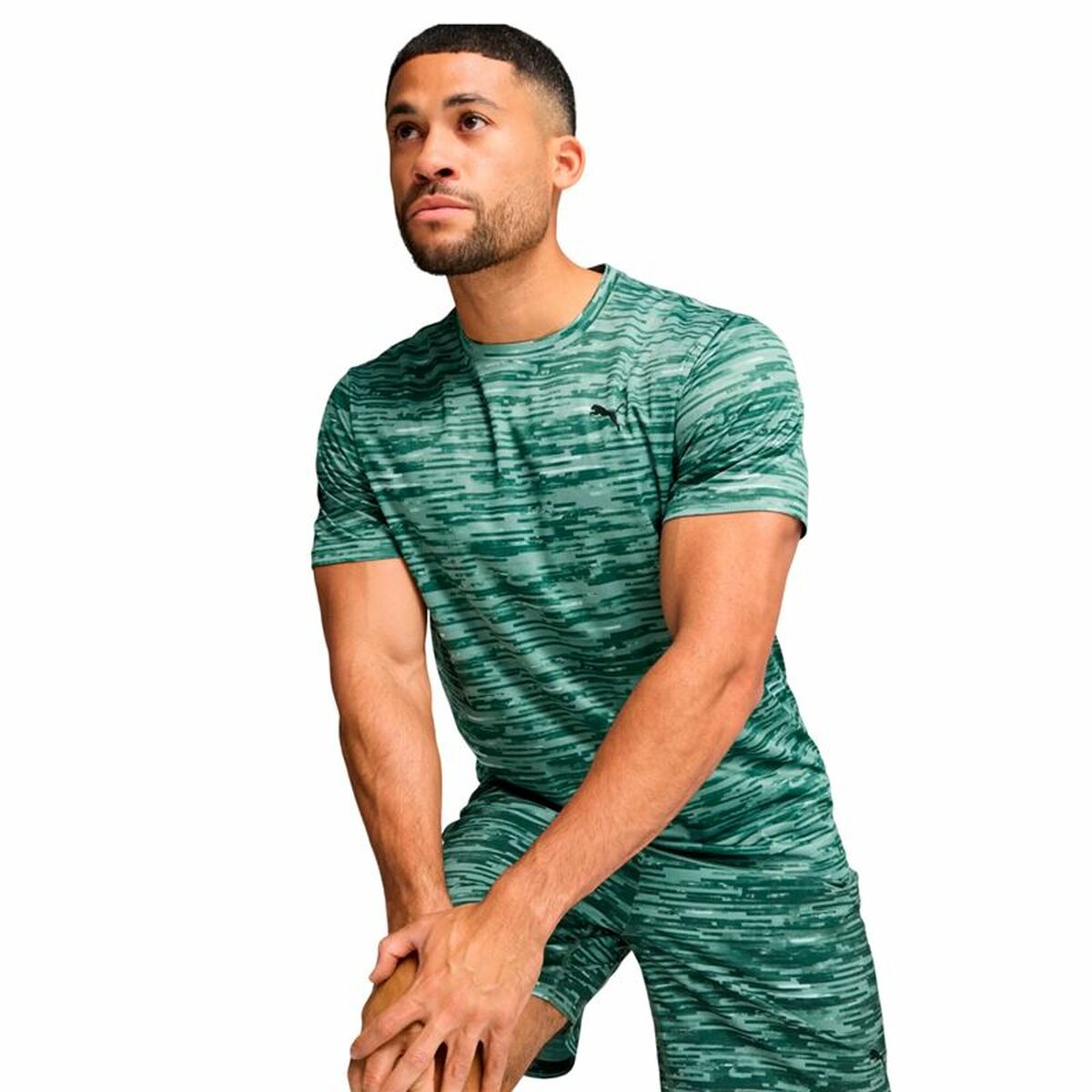 Men’s Short Sleeve T-Shirt Puma Tad Essentials Blue Green