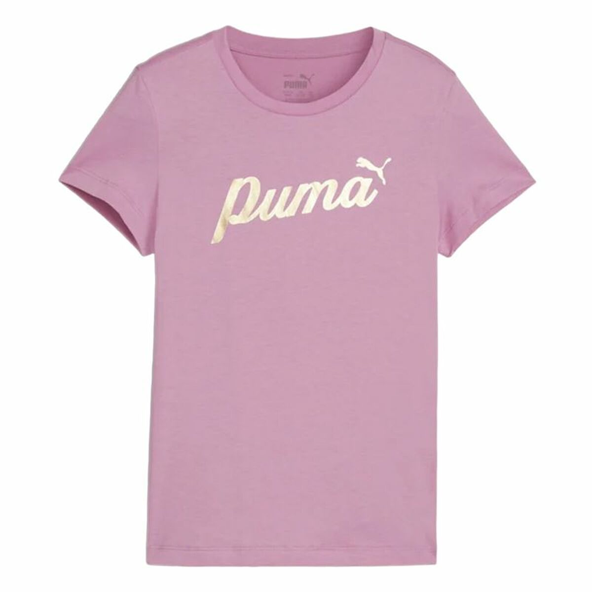 Child’s Short Sleeve T-Shirt Puma Essentials+ Script Metallic G