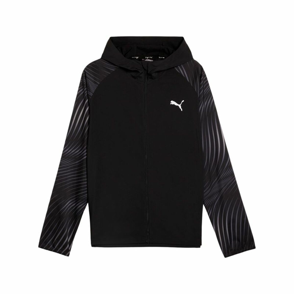 Men’s Sports Jacket Puma Run Favorite Aop Woven Black Men’s Sports Jacket Puma Run Favorite Aop Woven Black