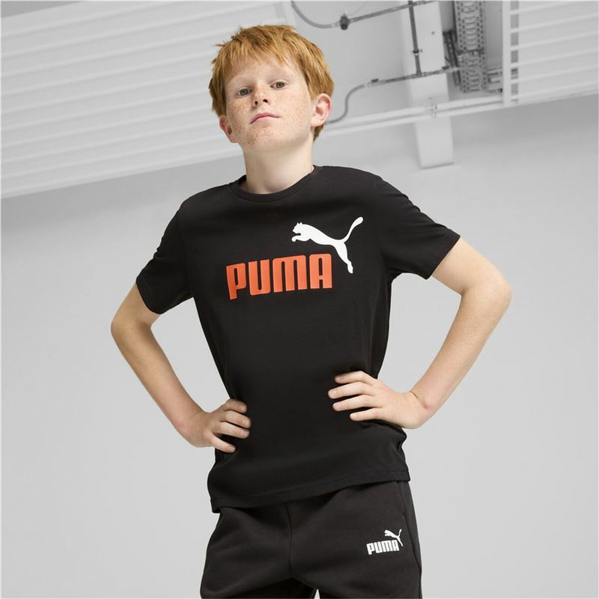 Child’s Short Sleeve T-Shirt Puma Essentials+ 2 Col Logo