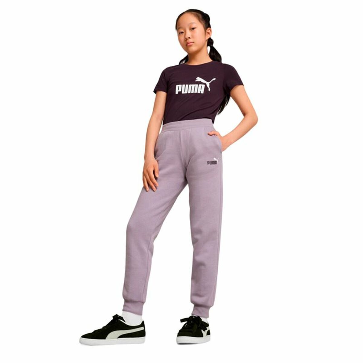 Children’s Tracksuit Bottoms Puma  Essentials Purple