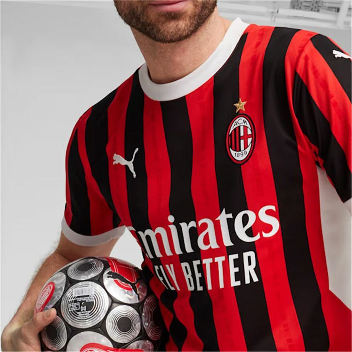 Men’s Short-sleeved Football Shirt Puma AC Milan