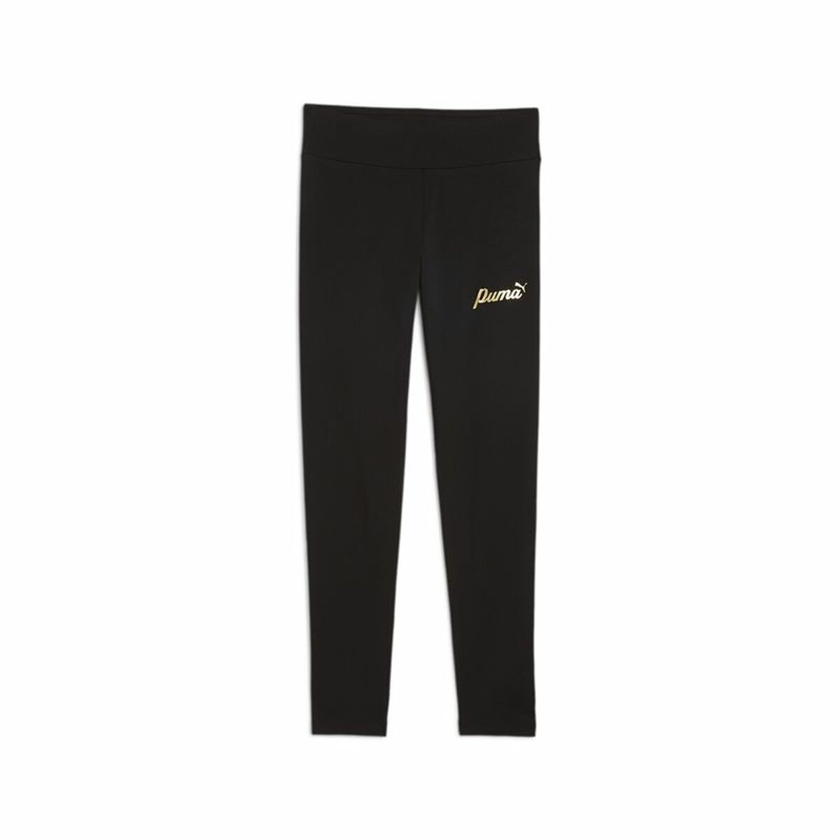Sports Leggings for Children Puma Essentials+ Script Metallic Black Sports Leggings for Children Puma Essentials+ Script Metallic Black