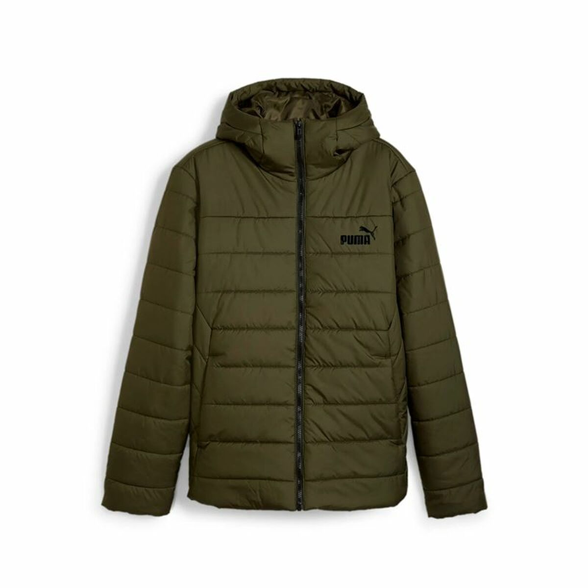 Men’s Sports Jacket Puma Essentials Hooded Padded Dark green