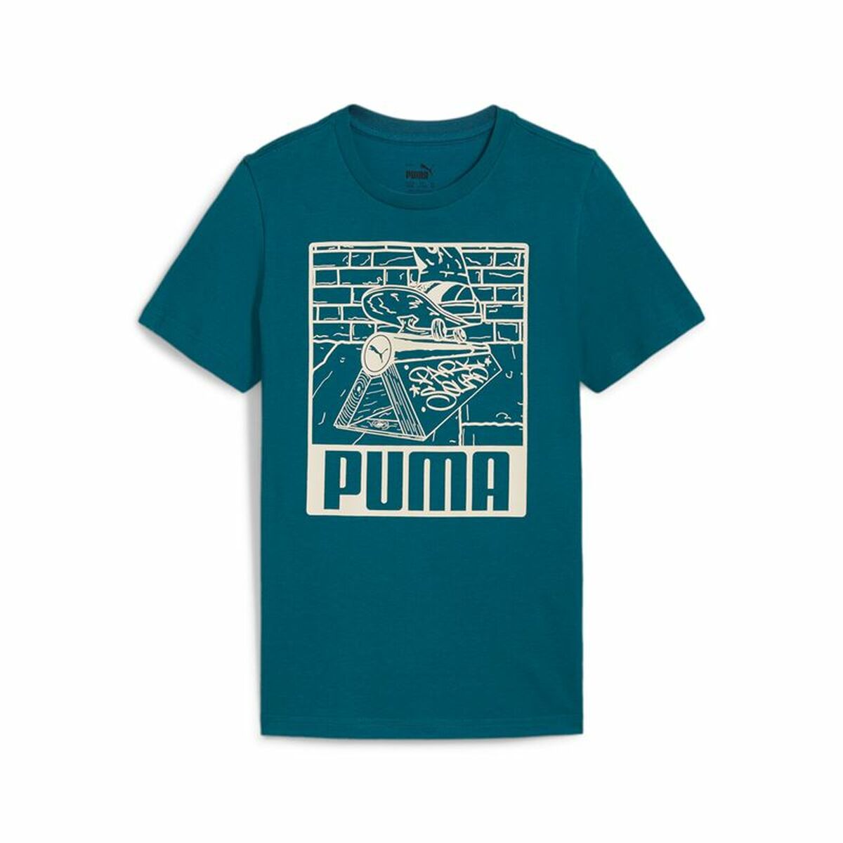 Child’s Short Sleeve T-Shirt Puma Ess+ Mid 90S Graphic Blue