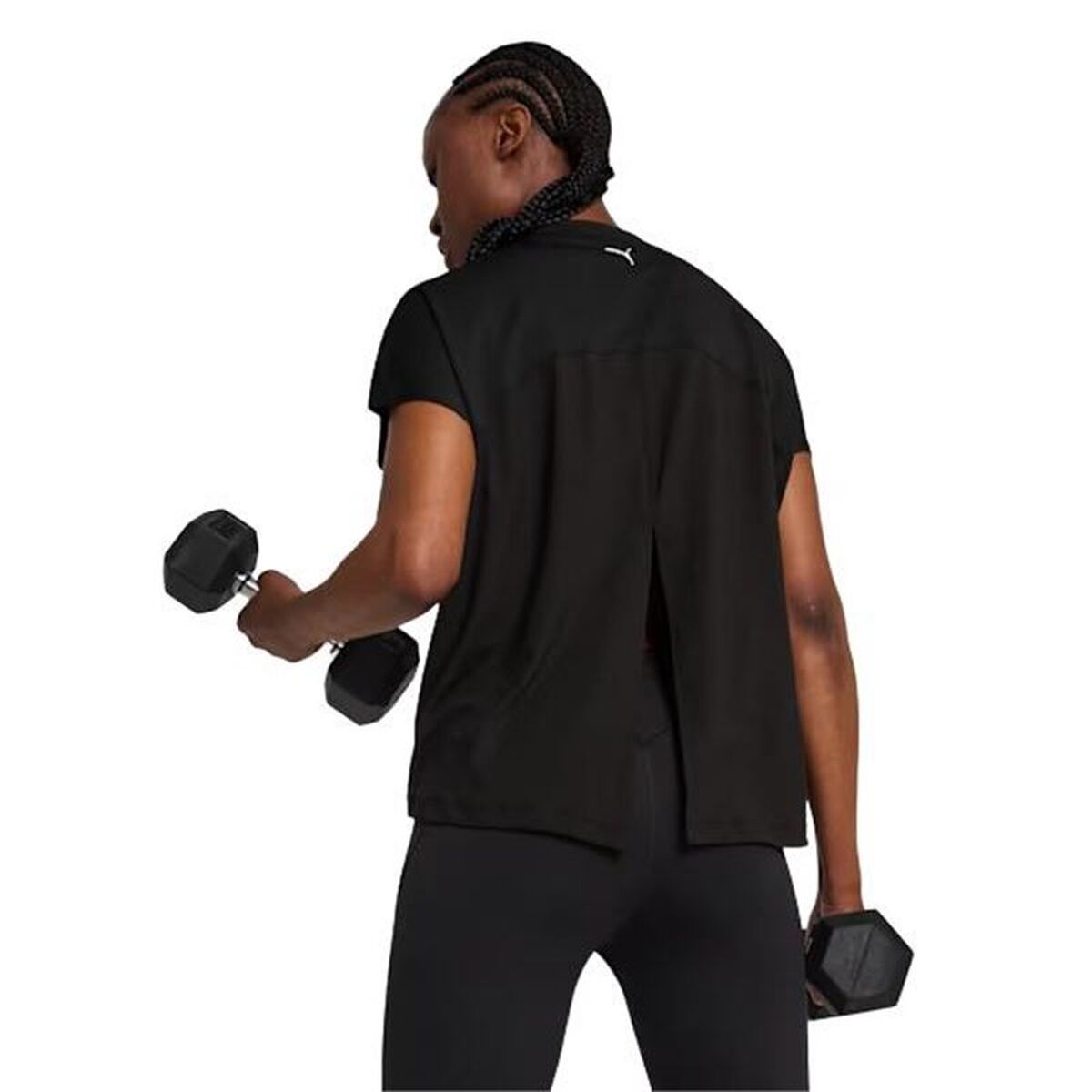 Womens Short Sleeve T-Shirt Puma Cloudspun Mix Black (XS)