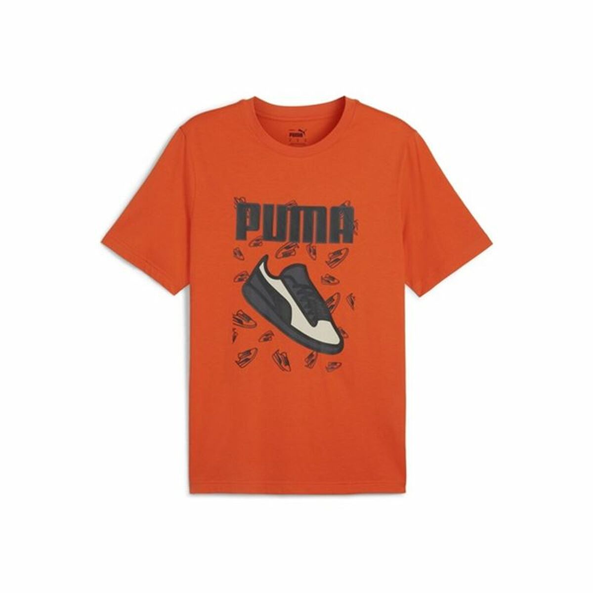 Men’s Short Sleeve T-Shirt Puma Graphics Sneaker Orange Men’s Short Sleeve T-Shirt Puma Graphics Sneaker Orange