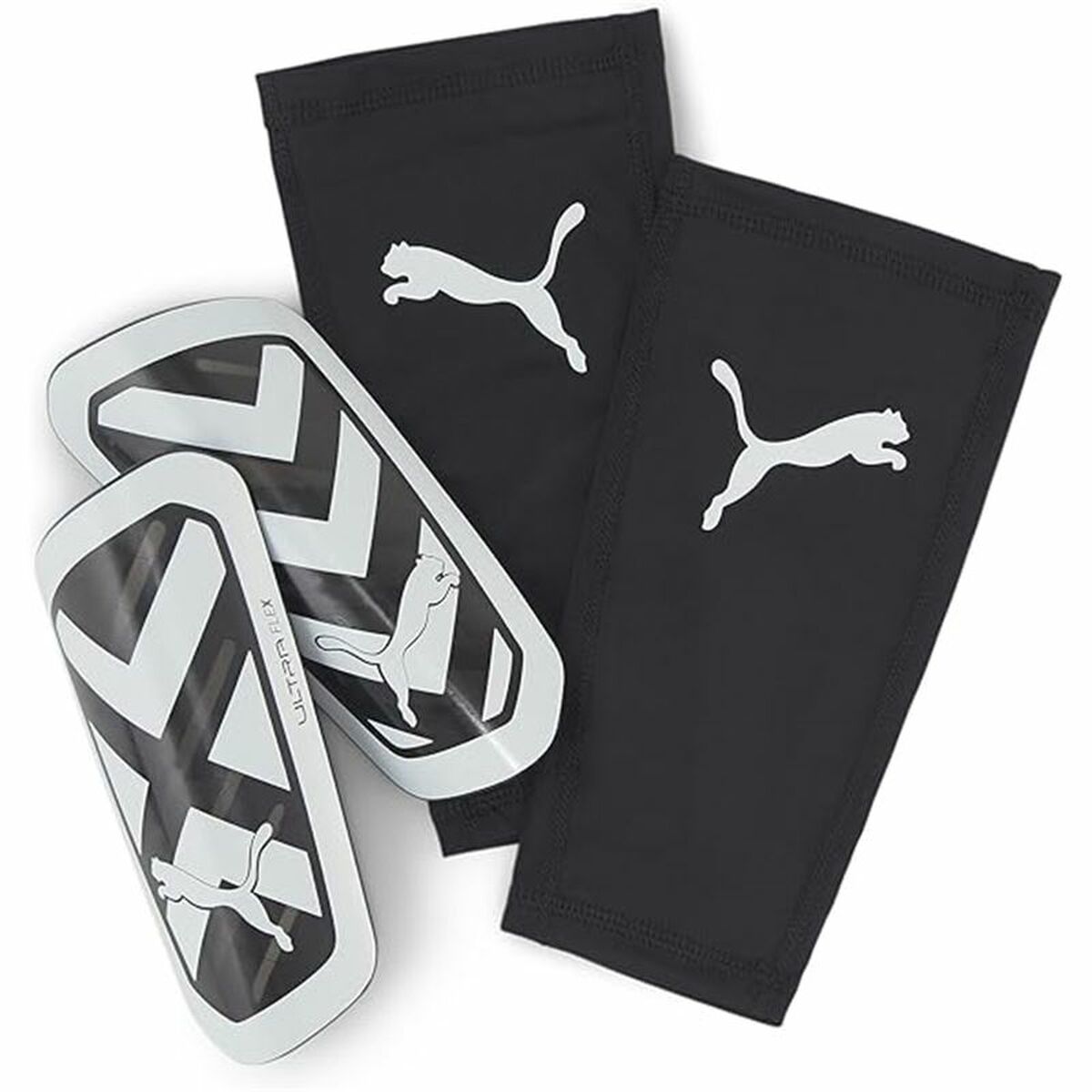 Football Shinguards Puma Ultra Flex Sleeve White Black Football Shinguards Puma Ultra Flex Sleeve White Black