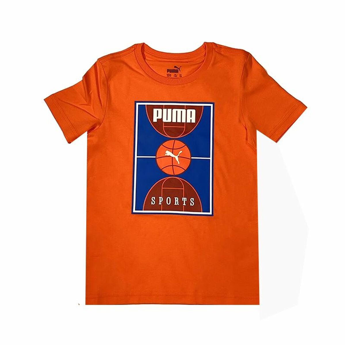 Child’s Short Sleeve T-Shirt Puma Bppo Basket Blank Ba Orange