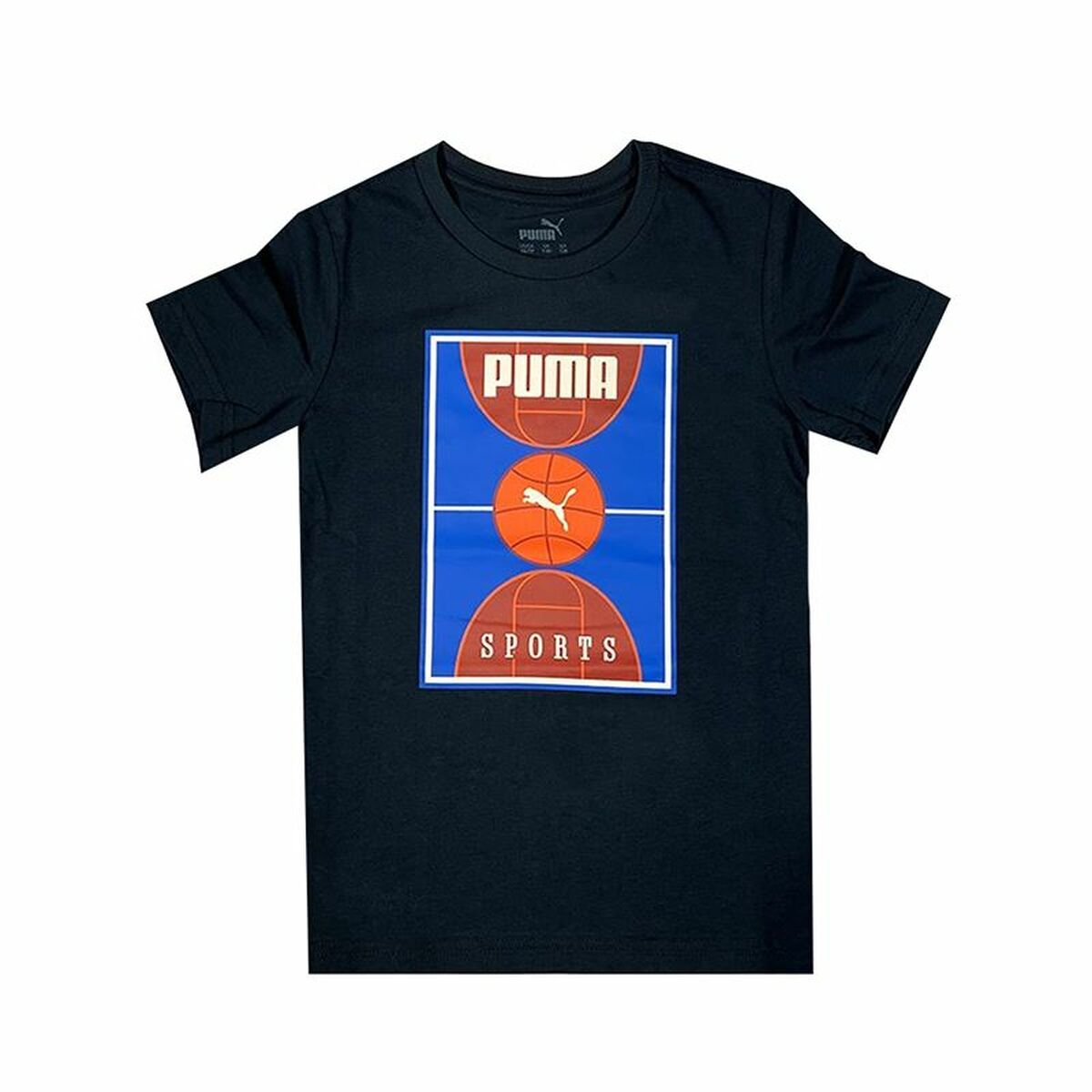 Child’s Short Sleeve T-Shirt Puma Bppo Basket Blank Ba Black