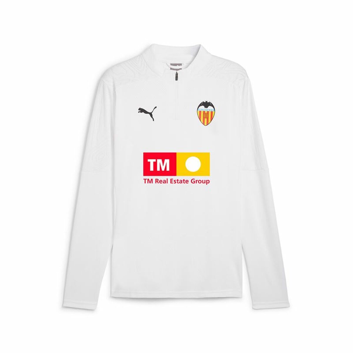 Training Sweatshirt for Adults Puma Valencia C.F. White Training Sweatshirt for Adults Puma Valencia C.F. White