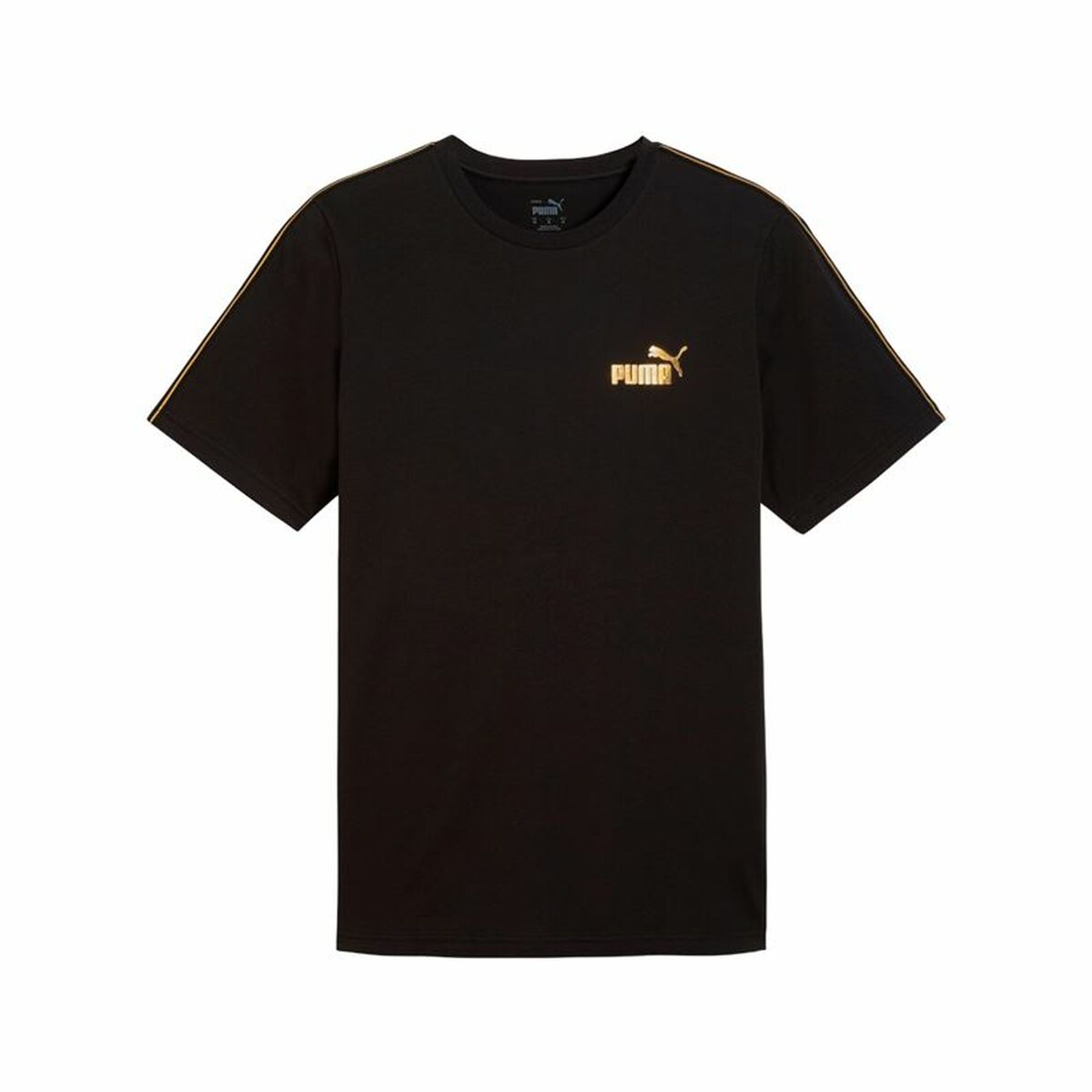 Men’s Short Sleeve T-Shirt Puma Ess Tape Minimal Gold Men’s Short Sleeve T-Shirt Puma Ess Tape Minimal Gold