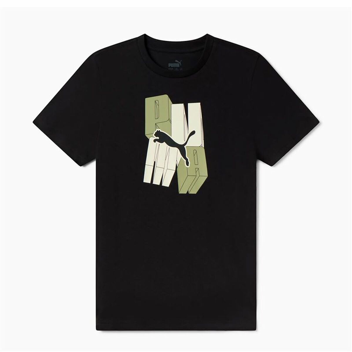 Child’s Short Sleeve T-Shirt Puma Essentials+ Graphic Black
