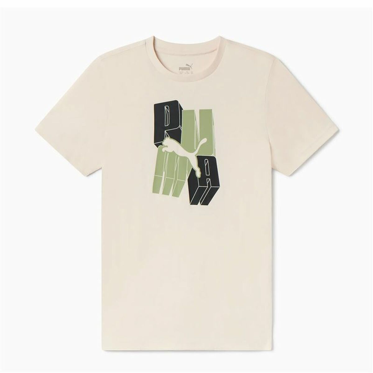 Child’s Short Sleeve T-Shirt Puma Essentials+ Graphic Beige