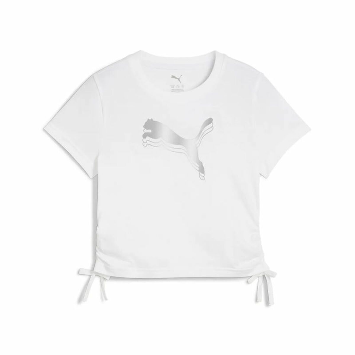 Child’s Short Sleeve T-Shirt Puma Essentials Metallic Knotted White