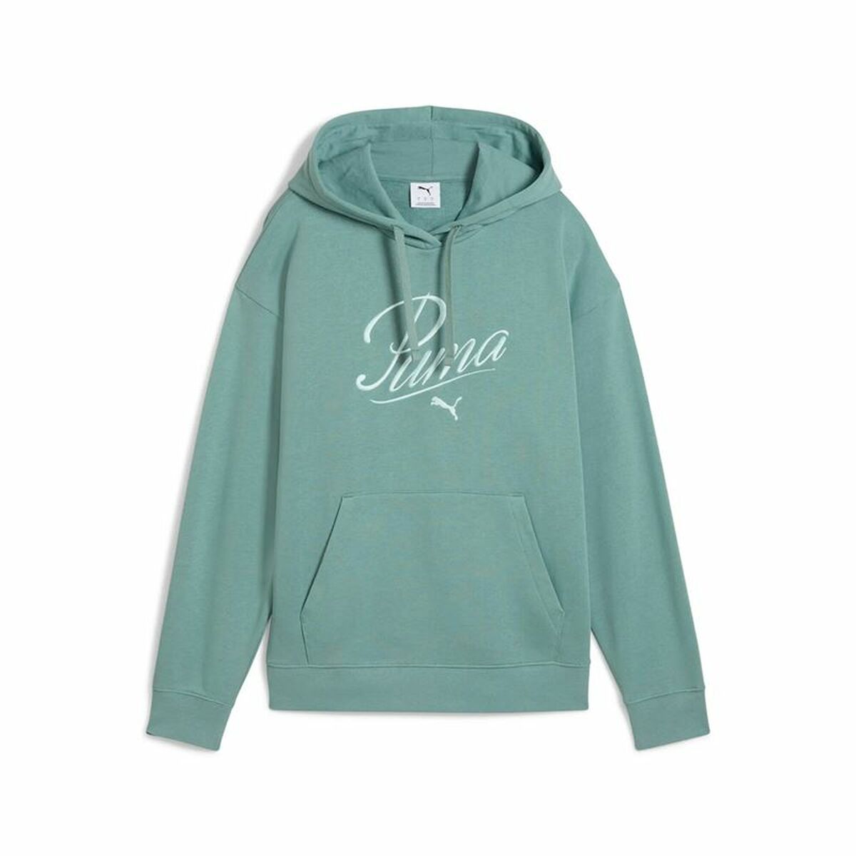 Womens Hoodie Puma Puma Essentials Script Comfort H Blue Green