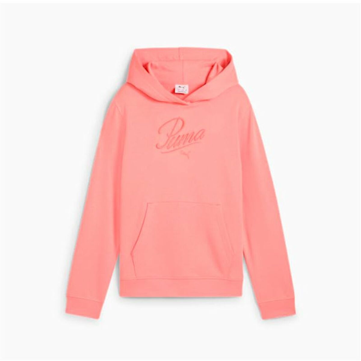 Hooded Sweatshirt for Girls Puma Puma Essentials Script Pink Coral