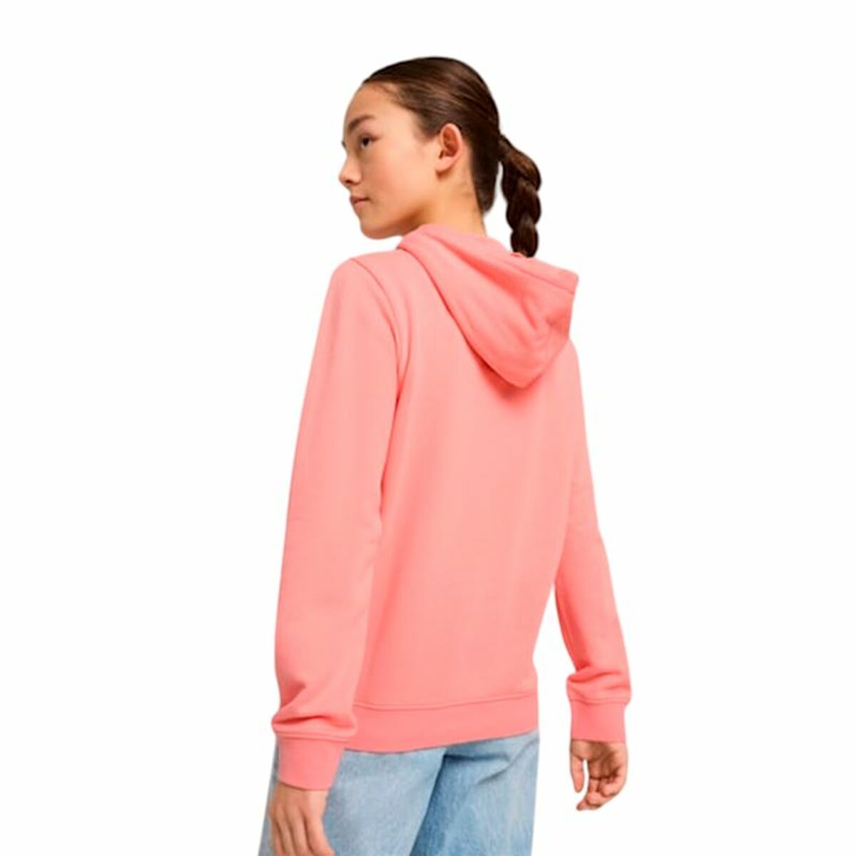 Hooded Sweatshirt for Girls Puma Puma Essentials Script Pink Coral