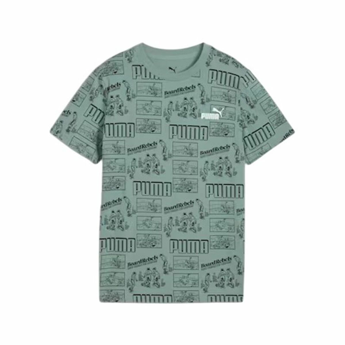 Child’s Short Sleeve T-Shirt Puma Puma Mid90S Aop Tee B Blue Green