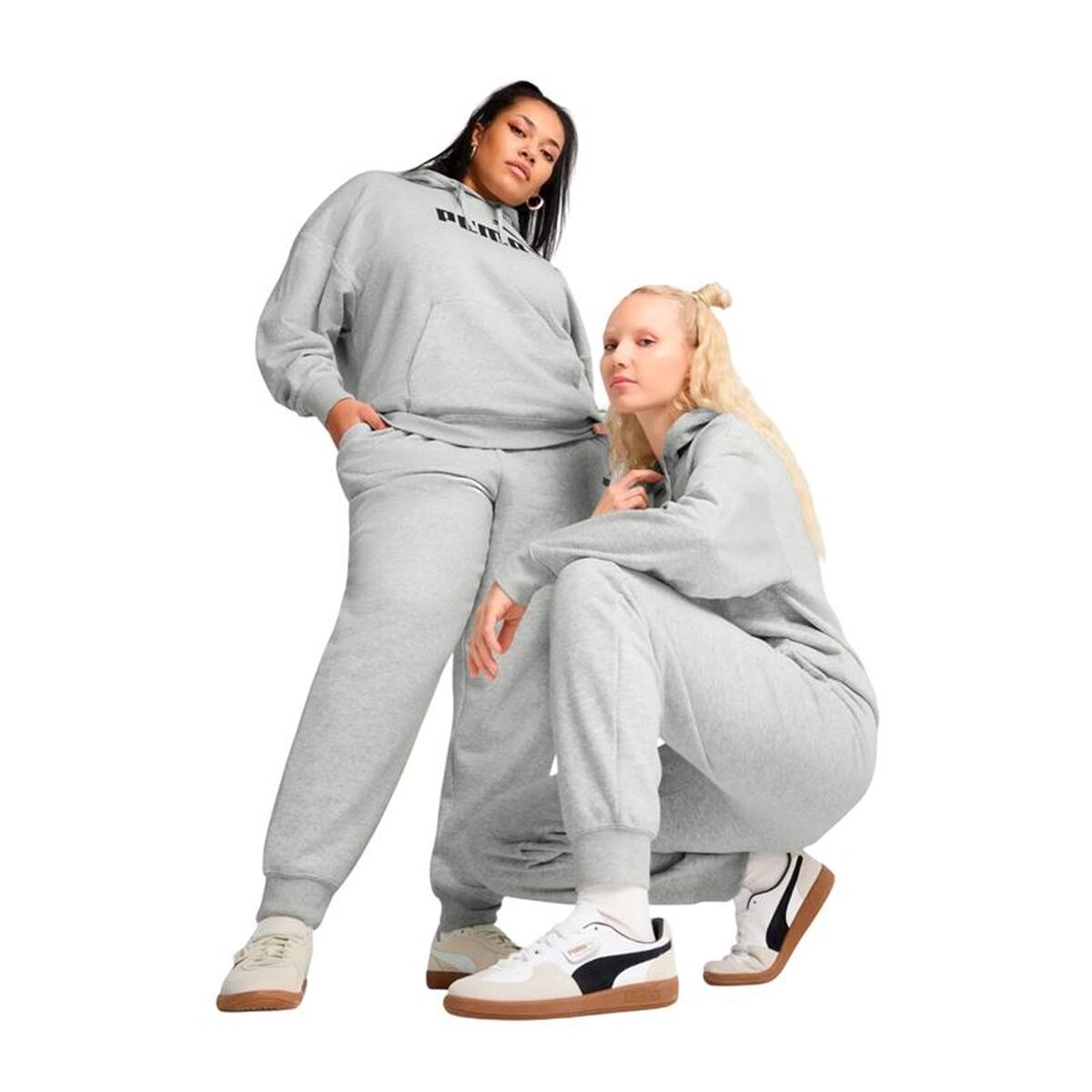 Long Sports Trousers Puma Essentials Small No. 1 Logo Light grey Lady