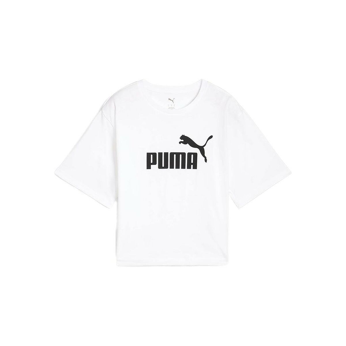 Women’s Short Sleeve T-Shirt Puma ESS Cropped No. 1 Logo Relaxed Tee C/O 684972 02 White