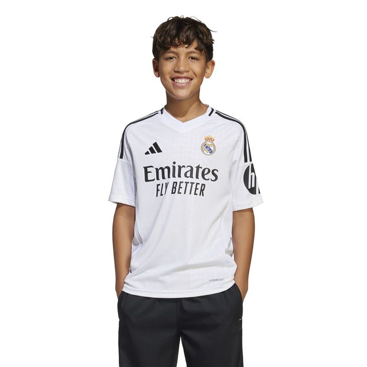 Children’s Short Sleeved Football Shirt Adidas Real H Jsy White