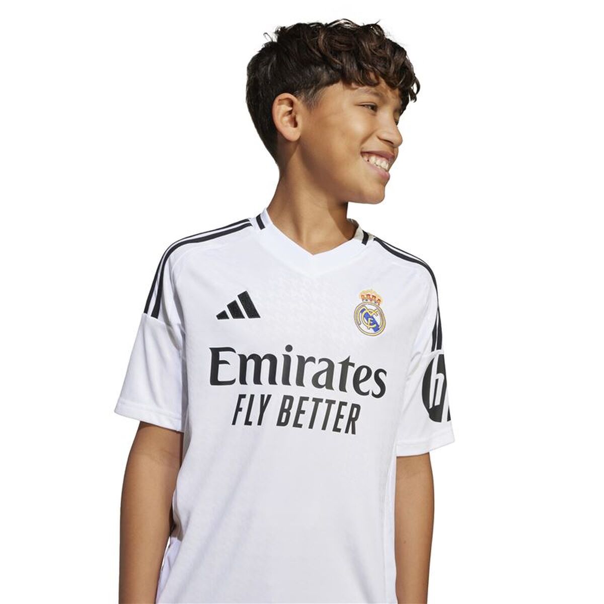 Children’s Short Sleeved Football Shirt Adidas Real H Jsy White