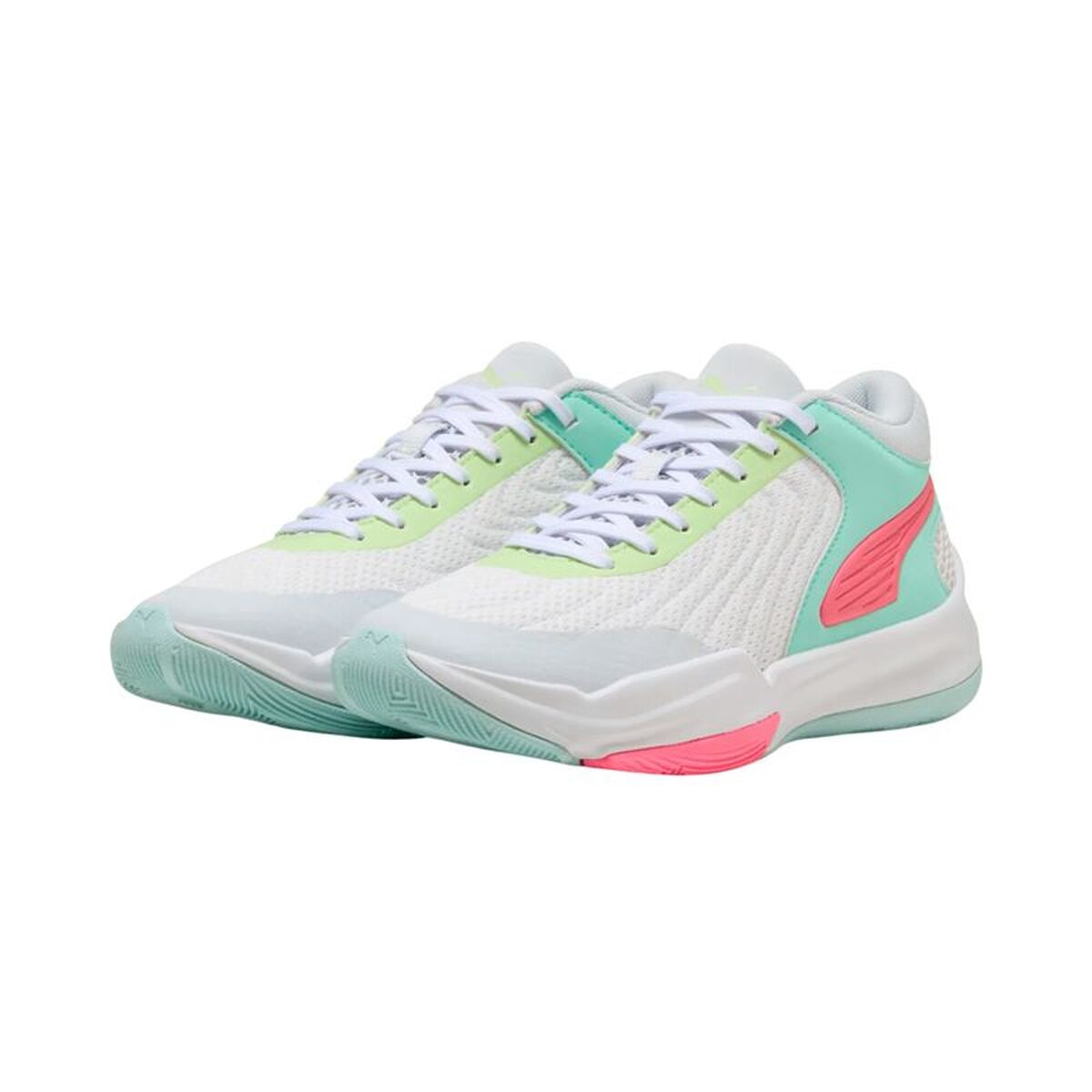 Basketball Shoes for Children Puma Court Pro 2 White Green