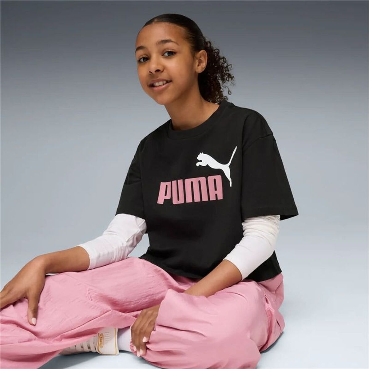 Child’s Short Sleeve T-Shirt Puma Essentials 2 Color No. 1 Black