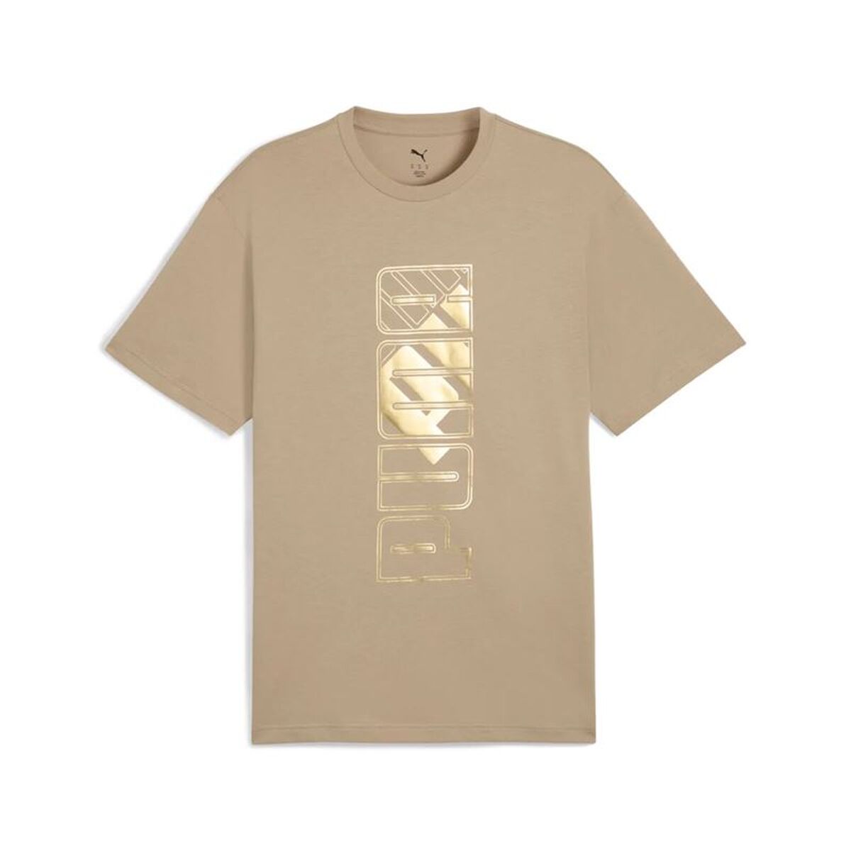 Men’s Short Sleeve T-Shirt Puma Maximal Metallic Relaxed Light brown Men’s Short Sleeve T-Shirt Puma Maximal Metallic Relaxed Light brown