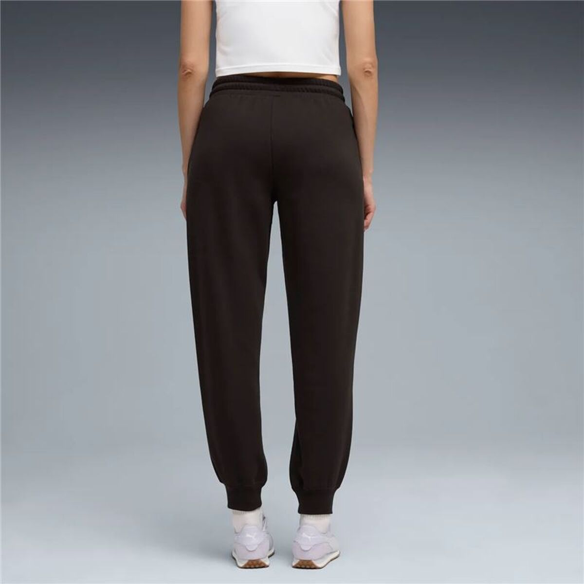 Long Sports Trousers Puma Maximal Metallic Sweatpants Black Lady