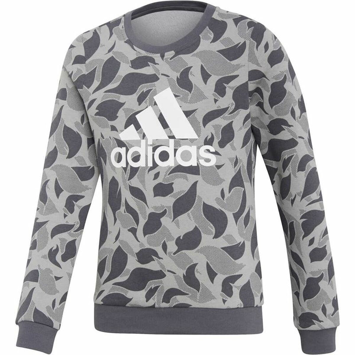 Hoodless Sweatshirt for Girls Adidas ID Crew Grey Light grey Hoodless Sweatshirt for Girls Adidas ID Crew Grey Light grey