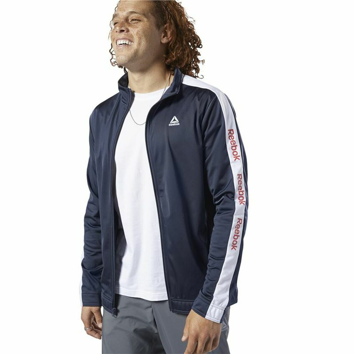 Men’s Sports Jacket Reebok Essentials Linear Logo Dark blue
