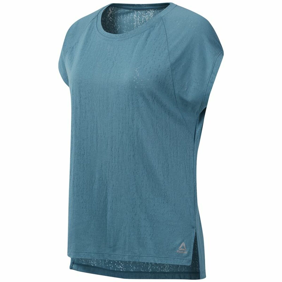 Women’s Sleeveless T-shirt Reebok Burnout Blue Women’s Sleeveless T-shirt Reebok Burnout Blue