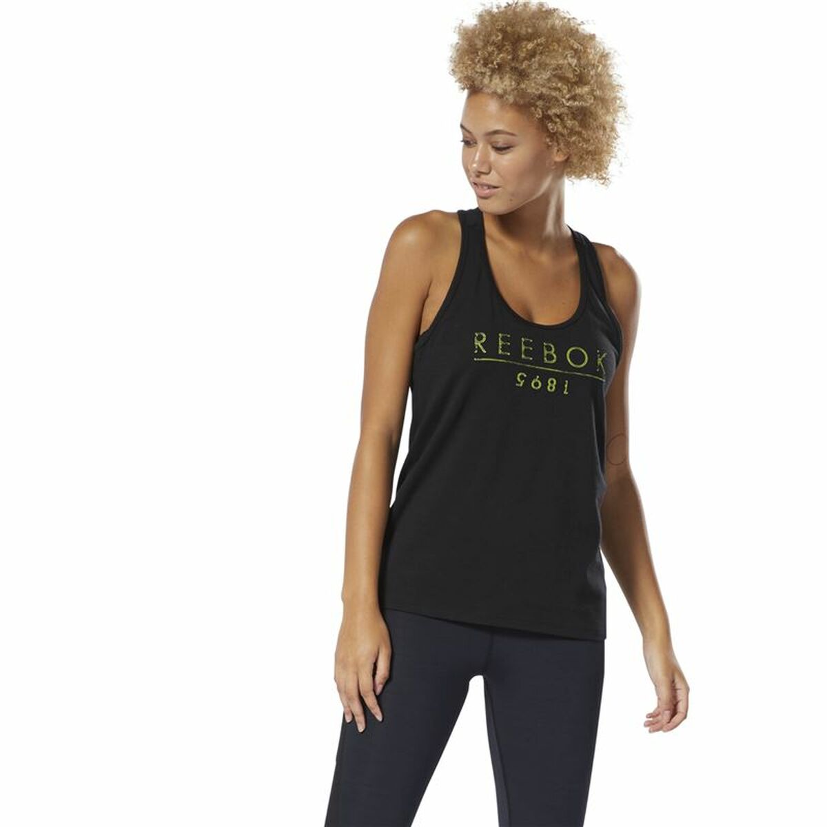 Women’s Sleeveless T-shirt Reebok 1895 Race Black
