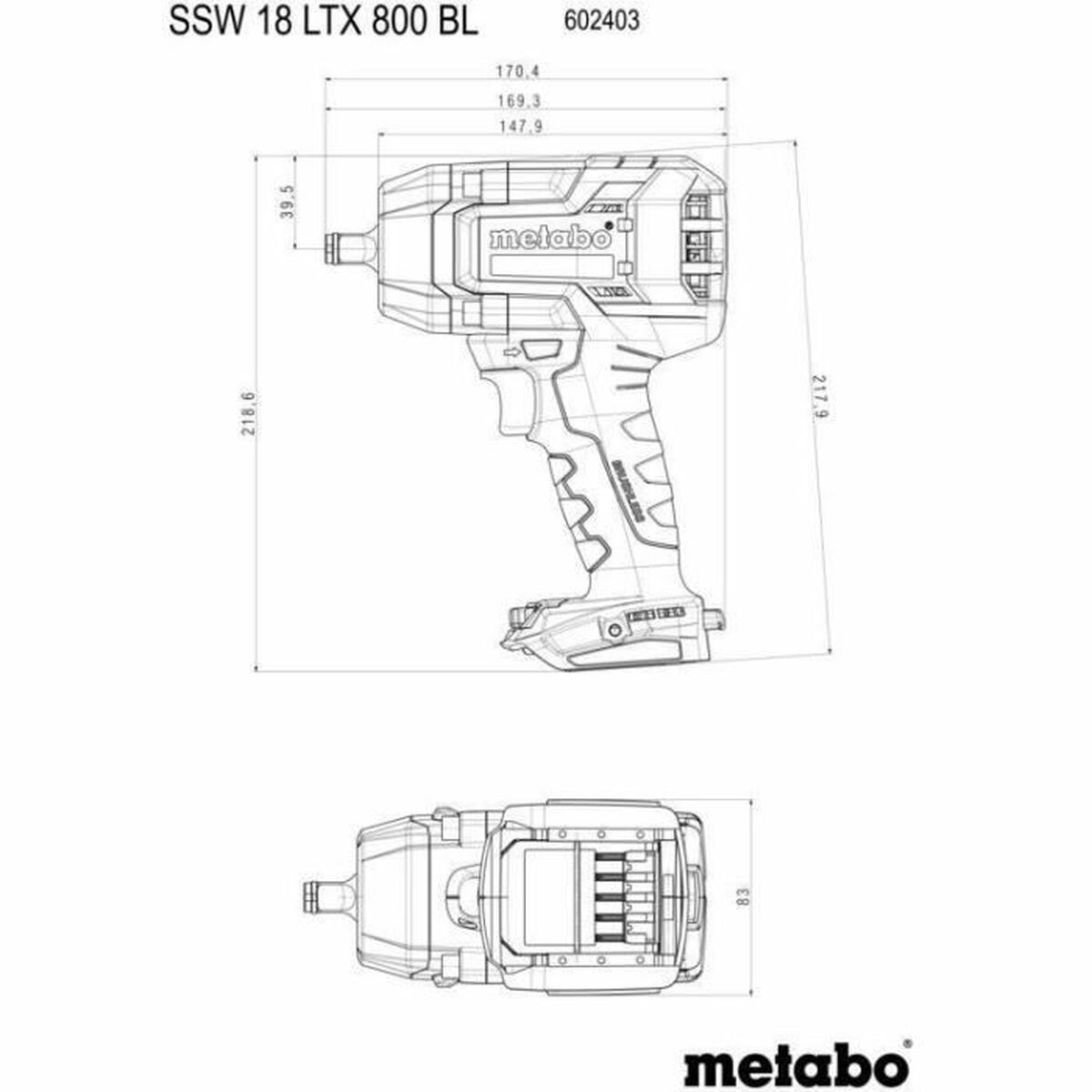 Screwdriver Metabo SSW 18 LTX 800