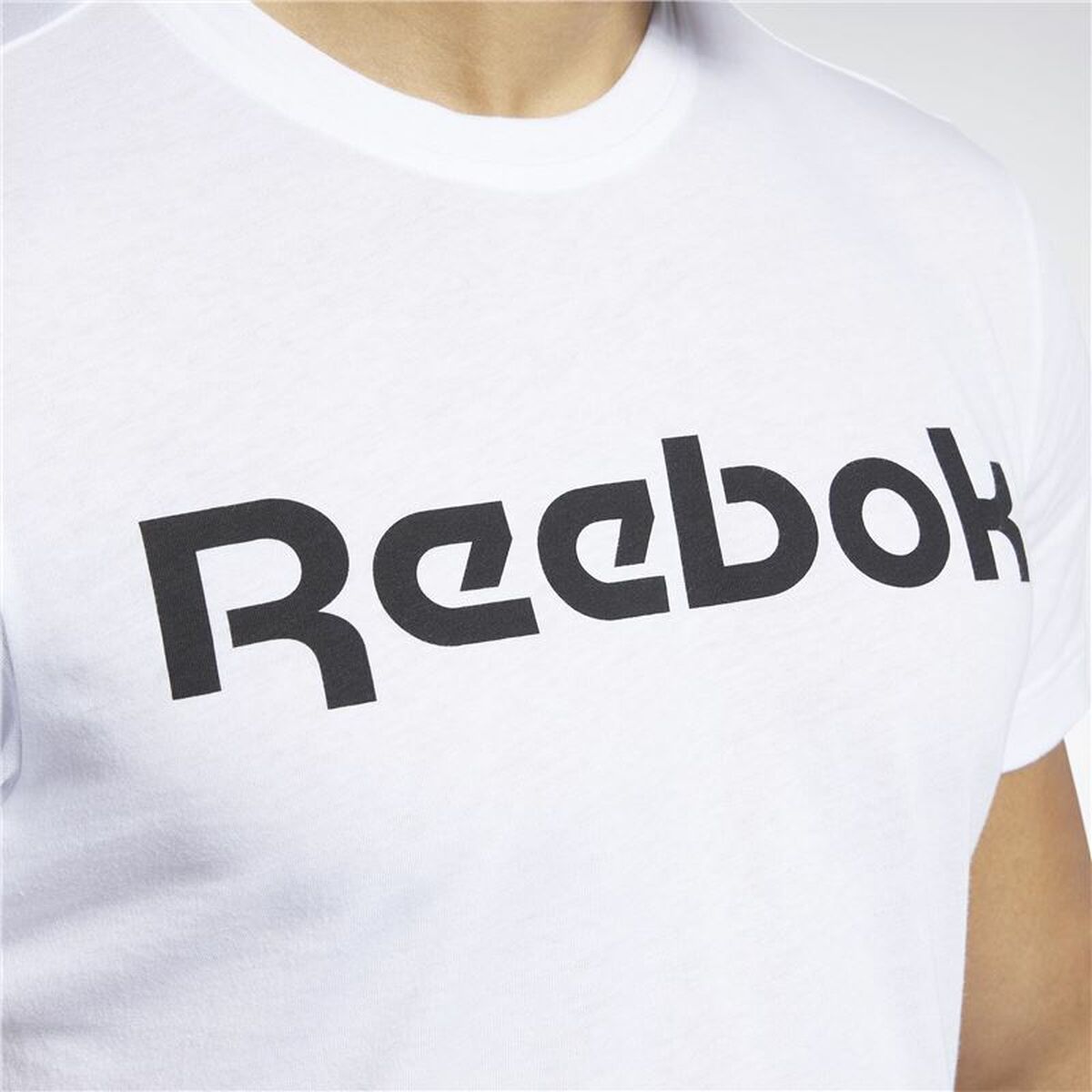 Mens Short Sleeve T-Shirt Reebok Graphic Series Linear Logo White 2XL